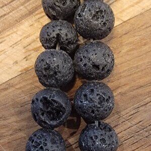 Lava 8MM Round Stone Beads# 92065 Halcraft Bead Gallery 10 inch/25CM Str…